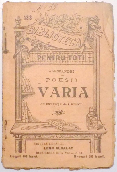 POESII , VARIA de VASILE ALECSANDRI
