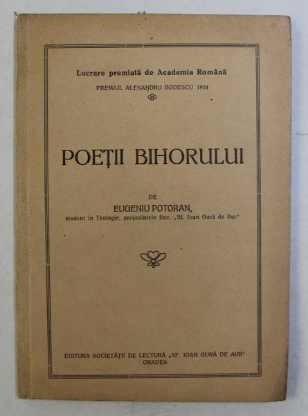 POETII BIHORULUI de EUGENIU POTORAN , 1934