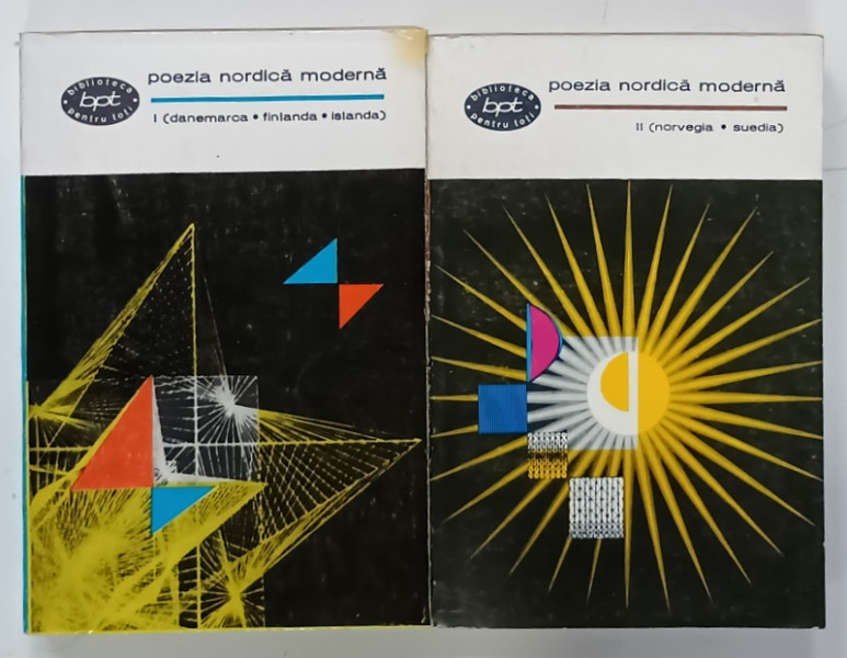 POEZIA NORDICA MODERNA , VOLUMELE I - II , 1968, COLECTIA ' B.P.T. ' , NR. 457 - 458