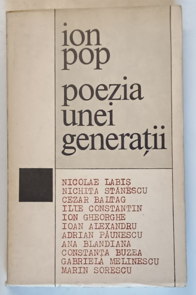 POEZIA UNEI GENERATII de ION POP , 1973