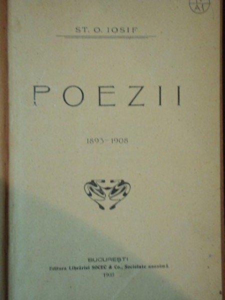 POEZII  1893-1908 de ST. O. IOSIF ,1908