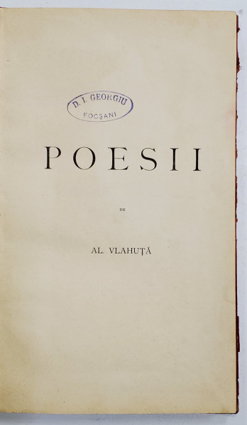 Poezii de Al. Vlahuta, Editia I - Bucuresti, 1887
