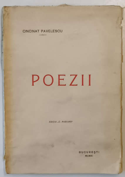 POEZII de CINCINAT PAVELESCU , 1911