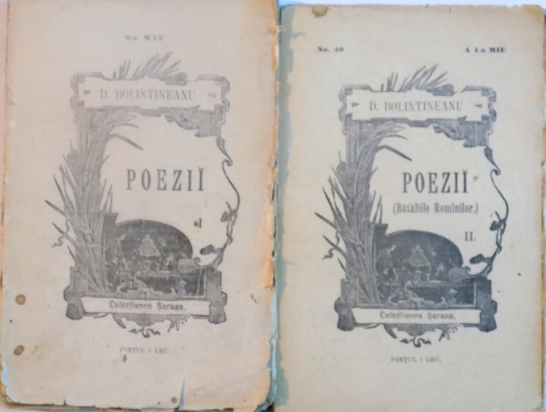 POEZII de D. BOLINTINEANU , VOL I - II