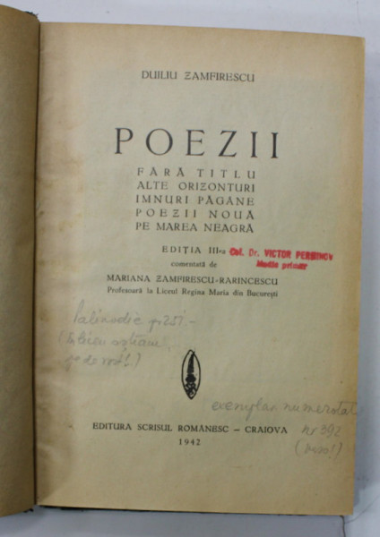 POEZII de DUILIU ZAMFIRESCU , 1942