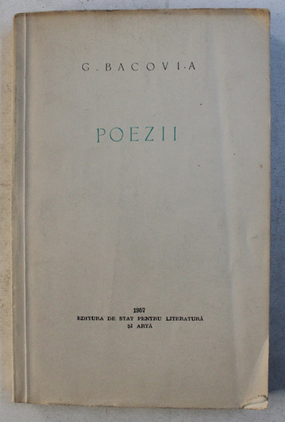 POEZII de G. BACOVIA , 1957