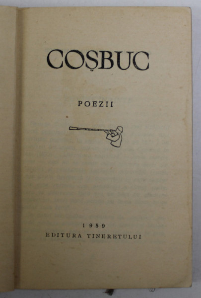 POEZII de GEORGE COSBUC , COLECTIA  '' CELE MAI FRUMOASE POEZII '' , 1959