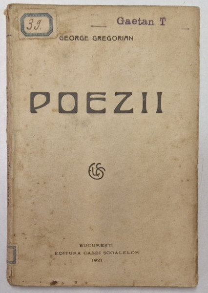 POEZII de GEORGE GREGORIAN , 1921