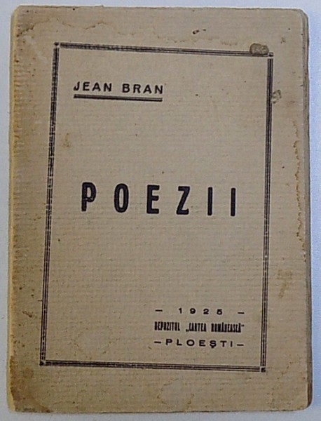 POEZII de JEAN BRAN , 1925