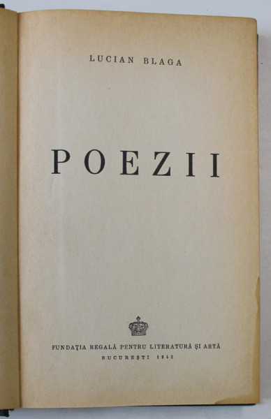 POEZII de LUCIAN BLAGA  1942