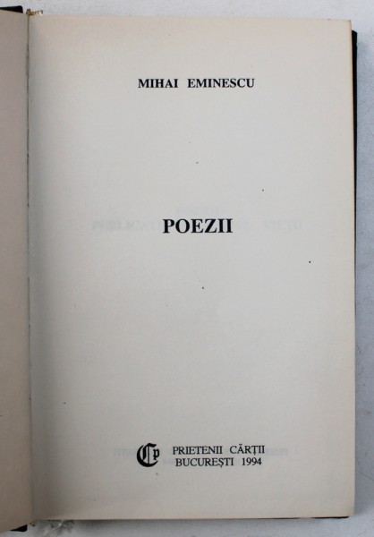 POEZII de MIHAI EMINESCU , 1994