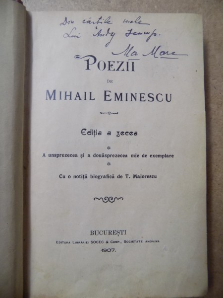POEZII de MIHAI EMINESCU, BUC. 1907