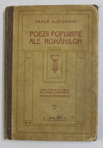 POEZII POPULARE ALE ROMANILOR de VASILE ALECSANDRI , 1914
