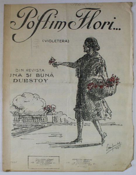 POFTIM FLORI ...ARIE : LA VIOLETERA , cuvinte DUROSTOY , 1923 , PARTITURA