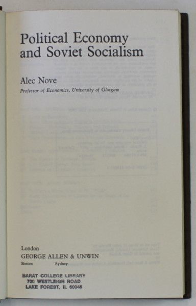 POLITICAL ECONOMY AND SOVIET SOCIALISM by ALEC NOVE , 1979