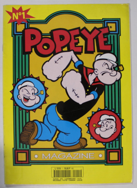 POPEYE MAGAZINE , NO.1 , REVISTA DE BENZI DESENATE CU TEXT IN LIMBA FRANCEZA , ANII '90