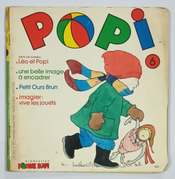 POPI , No. 6 , REVISTA PENTRU COPII IN LIMBA FRANCEZA , MENSUEL , FEVRIER 1987