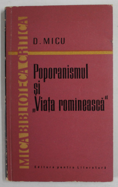 POPORANISMUL SI '' VIATA ROMANEASCA '' de D. MICU , 1961