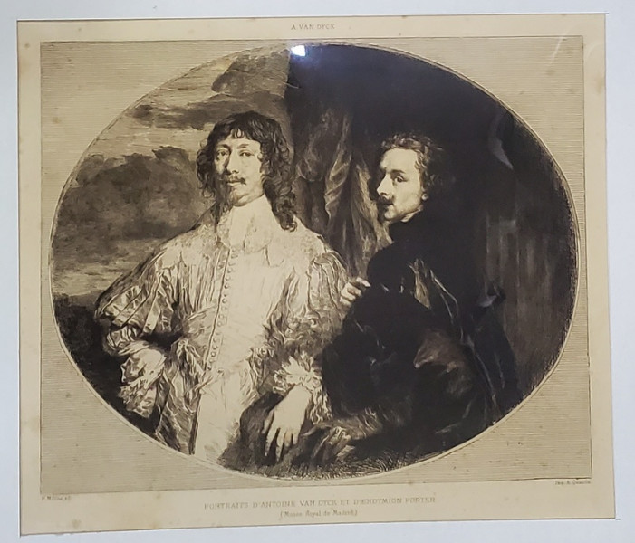 PORTRAITS D ' ANTOINE VAN DYCK ET D ' ENDYMION PORTER , AQVAFORTE  de F. MILIUS si A. QUANTIN , 1893