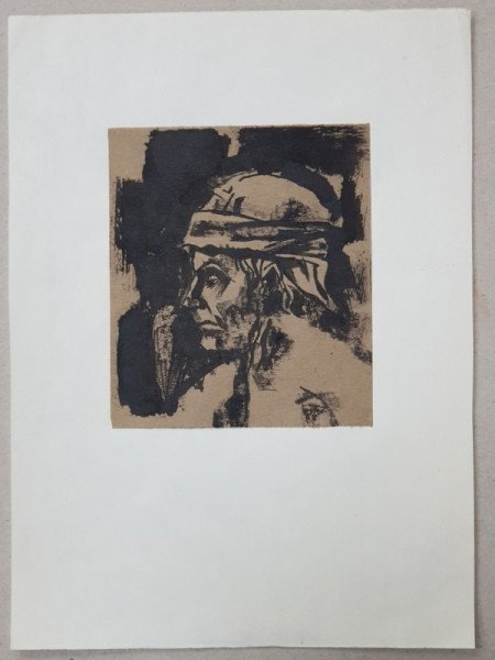 PORTRET DE BARBAT , DESEN NESEMNAT , ANII '80