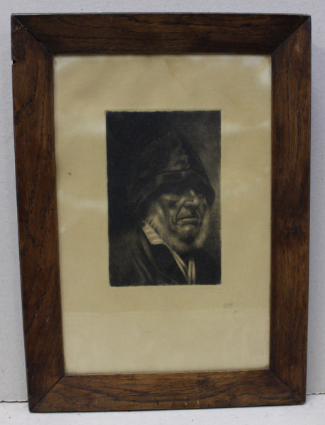 PORTRET DE BARBAT  GRAVURA