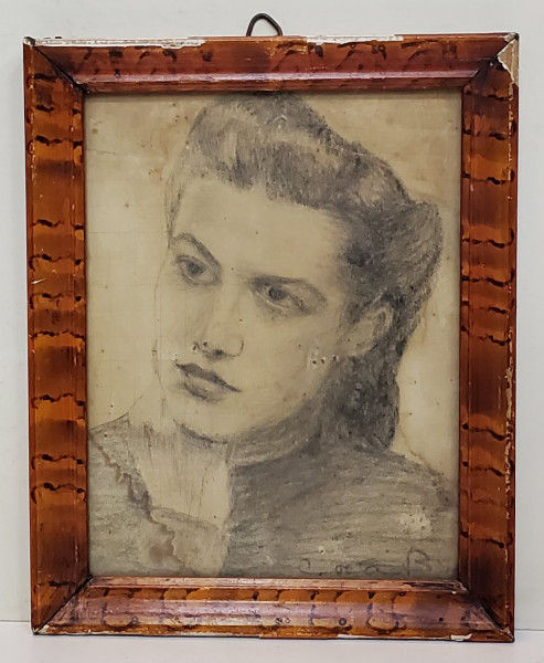 Portret de tanara - Semnat Coca B.