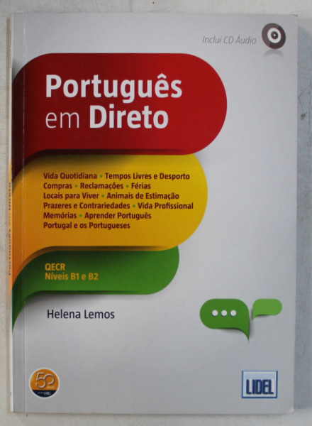 PORTUGUES EM DIRETO , QECR , NIVEIS B1 e B2 de HELENA LEMOS , 2013 , CONTINE CD *