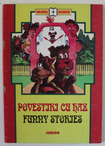 POVESTIRI CU HAZ / FUNNY STORIES , ilustratii de VASILE OLAC , EDITIE BILINGVA , ANII '90