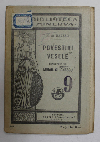 POVESTIRI VESELE de H. DE BALZAC , EDITIE INTERBELICA