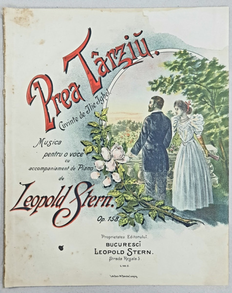 PREA TARZIU de LEOPOLD STERN - PARTITURA, CROMOLITOGRAFIE, cca. 1900