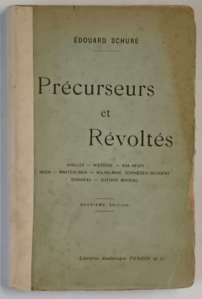 PRECURSEURS ET REVOLTES par EDOUARD SCHURE , 1904