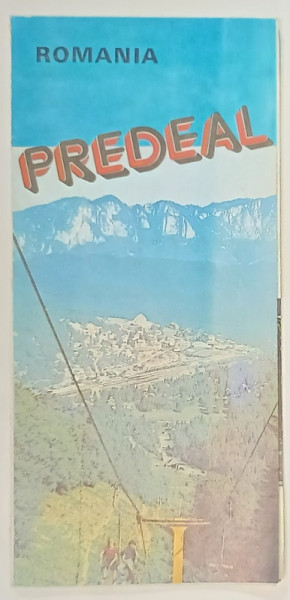 PREDEAL , HARTA CU MASIVELE MUNTOASE DIN JUR SI OBIECTIVE TURISTICE SI DE CAZARE , TEXT IN LIMBA ENGLEZA , ANII '80
