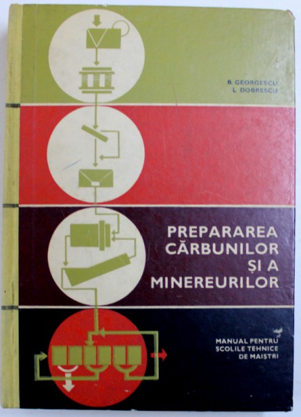 PREPARAREA CARBUNILOR SI A MINEREURILOR  - MANUAL PENTRU SCOLILE TEHNICE DE MAISTRI de B. GEORGESCU si L. DOBRESCU , 1967