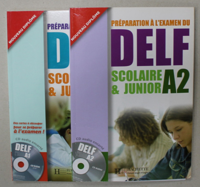 PREPARATION A L 'EXAMEN DU DELF , SCOLAIRE et JUNIOR , VOLUMELE A1si A2, par MARIE CHRISTINE JAMET et ODILE CHANTELAUVE , 2 CD - URI INCLUSE , 2006