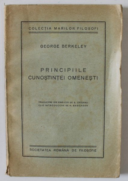 PRICIPIILE CUNOSTIINTEI OMENESTI de GEORGE BERKELEY , 1938