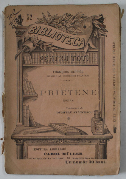 PRIETENE , roman de FRANCOIS COPPE , 1896