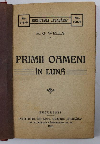 PRIMII OAMENI IN LUNA de H.G. WELLS , 1913