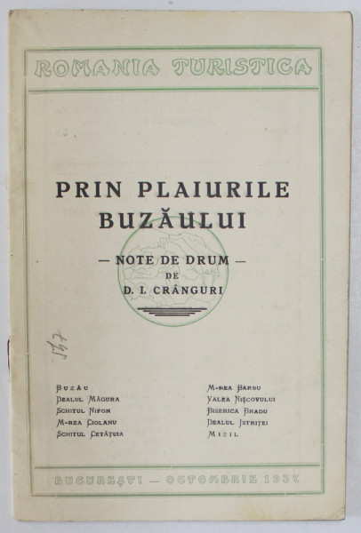 PRIN PLAIURILE BUZAULUI-D.I. CRANGURI,BUC.1937