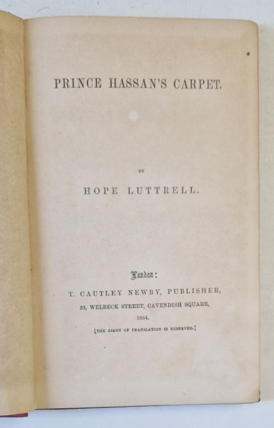 PRINCE HASSAN 'S CARPET by HOPE LUTTRELL , 1864