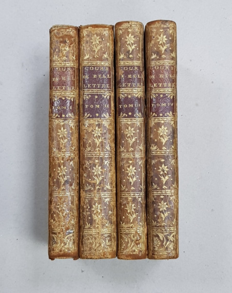 PRINCIPES DE LITTERATURE -  COURS DE BELLE LETTRES par M. BATTEUX  , TOME I - IV , 1755