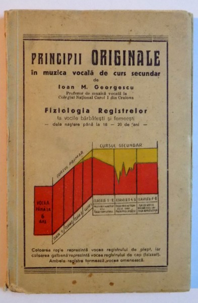 PRINCIPII ORIGINALE IN MUZICA VOCALA DE CURS SECUNDAR - BAETI SI FETE - de IOAN M .GEORGESCU , 1939