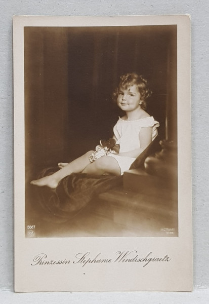 PRINTESA STEPHANIE WINDISCHGRAETZ , COPILA , CARTE POSTALA ILUSTRATA , MONOCROMA, PERIOADA PRIMULUI RAZBOI MONDIAL