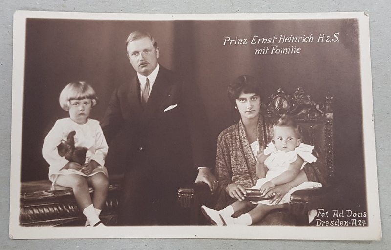 PRINTUL ERNST HEINRICH CU FAMILIA , CARTE POSTALA ILUSTRATA , MONOCROMA, NECIRCULATA , PERIOADA PRIMULUI RAZBOI MONDIAL