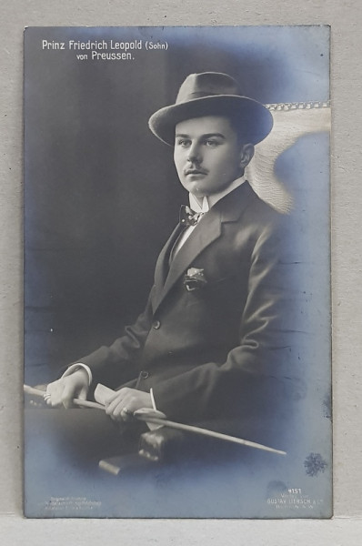PRINTUL FRIEDRICH LEOPOLD ( FIUL )  VON PREUSSEN , CARTE POSTALA ILUSTRATA , MONOCROMA, PERIOADA PRIMULUI RAZBOI MONDIAL