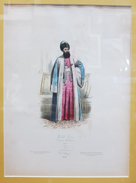 Printul Moldovei, Mihail Sutu - Gravura dupa L. Dupre 1820