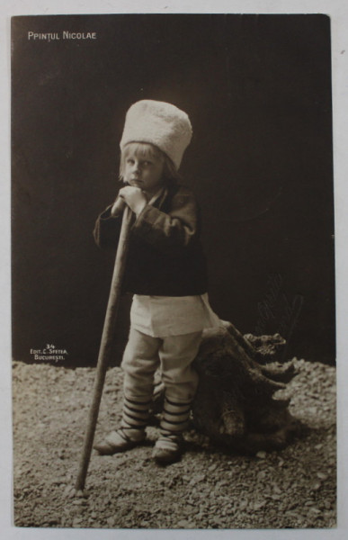 PRINTUL NICOLAE COPIL , IN PORT POPULAR , CIOBANAS , CARTE POSTALA , COLECTIA A. BRAND , SINAIA  1909