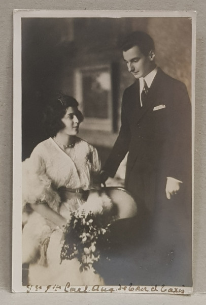 PRINTUL SI PRINTESA CARL AUGUST , CARTE POSTALA ILUSTRATA , MONOCROMA, NECIRCULATA , INCEPUTUL SEC. XX