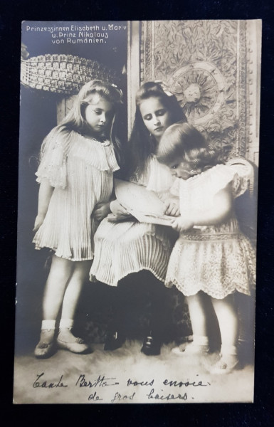 PRINZESSINNEN ELISABETH UND MARIE UND PRINZ NIKOLAUS VON RUMANIEN , FOTOGRAFIE TIP CARTE POSTALA , CIRCULATA