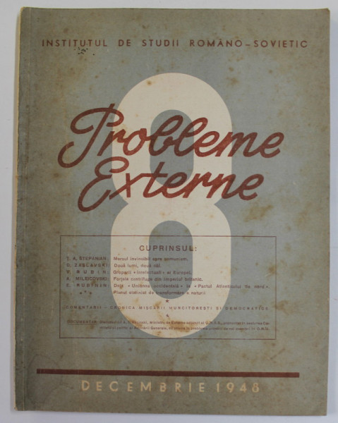 PROBLEME EXTERNE , REVISTA , NR. 8 , DECEMBRIE 1948