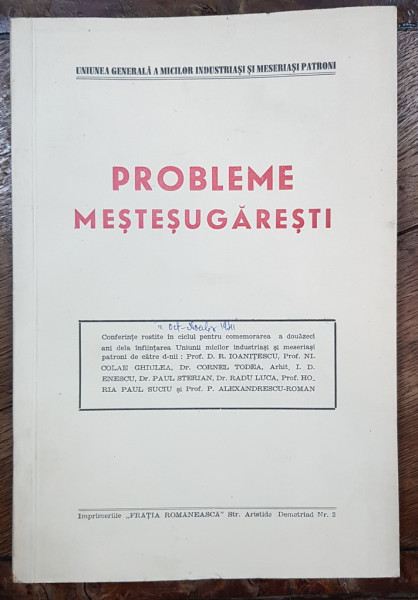PROBLEME MESTESUGARESTI - 1941